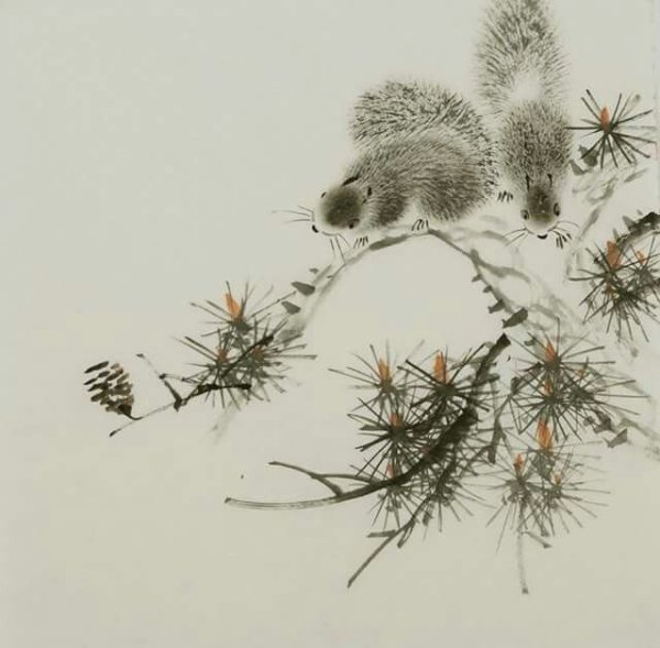 Шишки в японской живописи