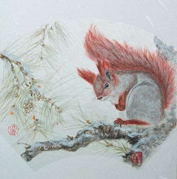 Белка китайских художников