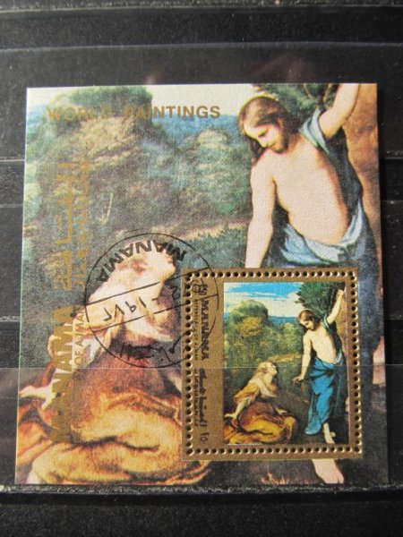 Живопись Модильяни, почтовые марки Манама