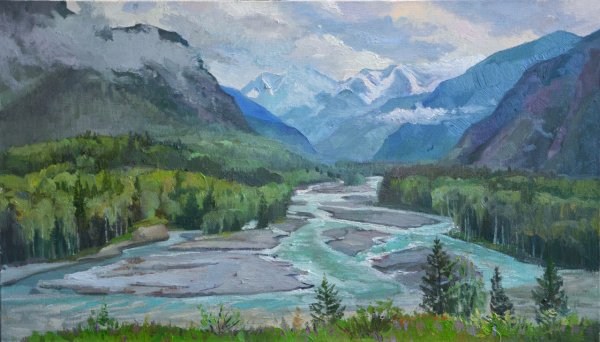 Живопись горы Алтая Катунь