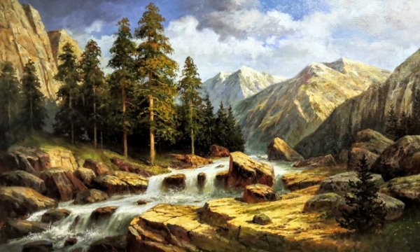 Река Катунь горный Алтай художник