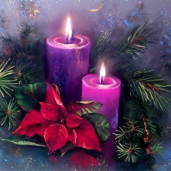 Рождественские натюрморты со свечами