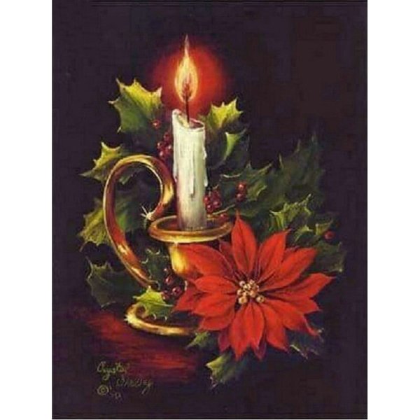 Новогодние свечи гуашью