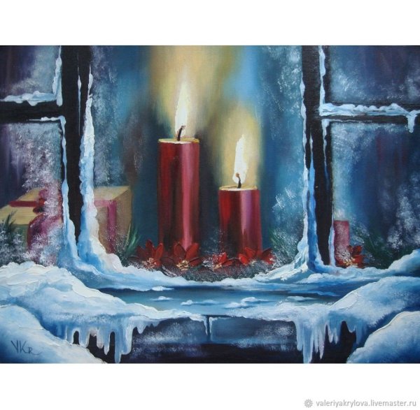 Свеча акварель