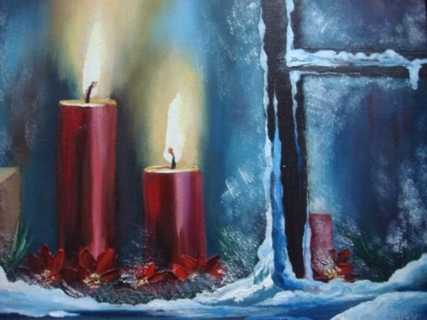 Свеча акварель