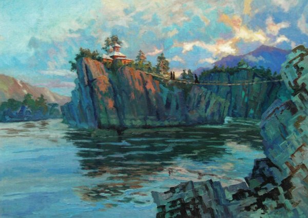 Река Катунь горный Алтай художник