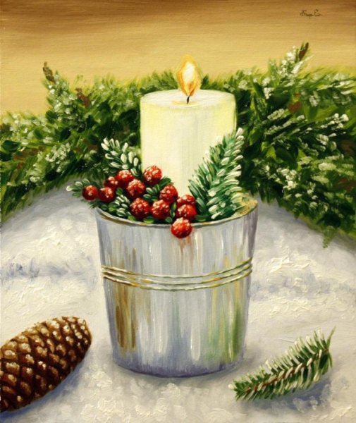 Камин в живописи