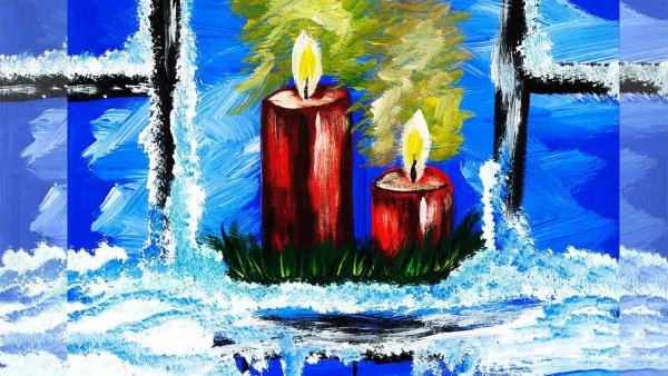 Новогодний натюрморт живопись