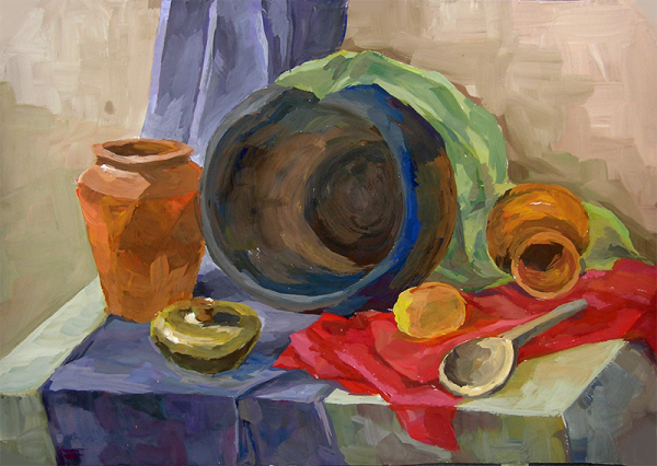 Натюрморт гуашью Академия Штиглица