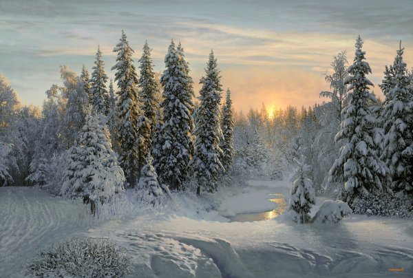 Художник Валерий Ниминущий зима