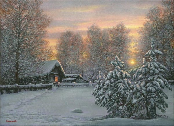 Художник Валерий Ниминущий зимние пейзажи
