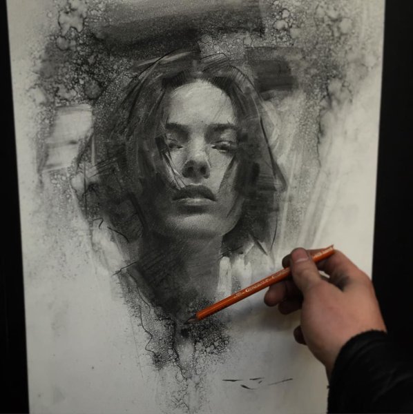 Casey Baugh портреты углем