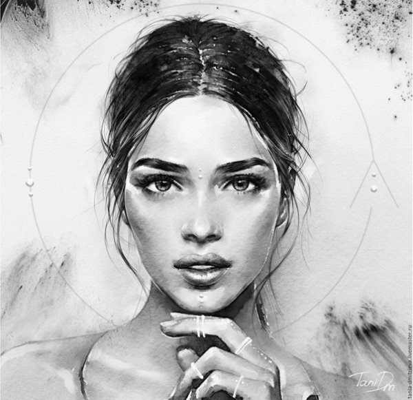 Графический портрет девушки