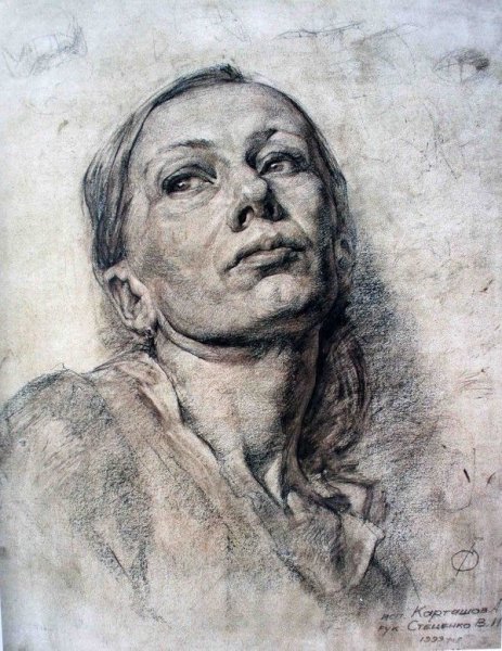 Портрет Академия Репина карандаш