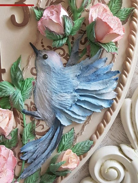 Цветы и птицы скульптурная живопись