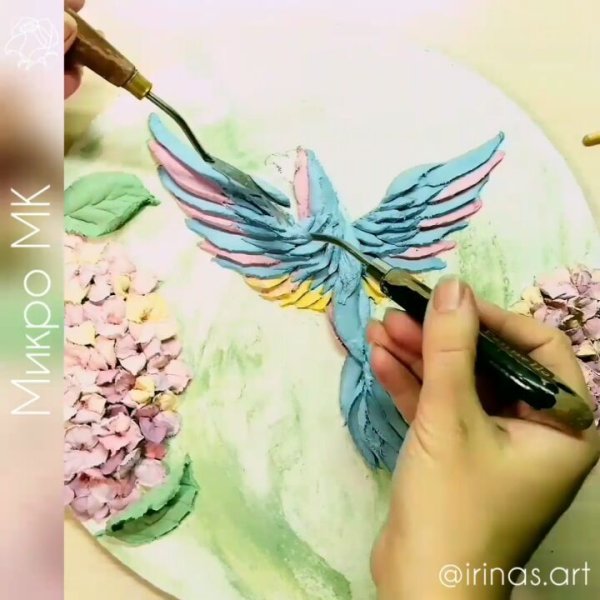 Скульптурная паста птичка