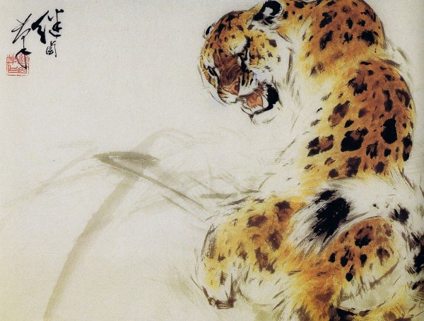 Гохуа китайская живопись тигр