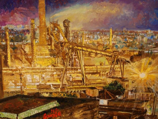 Соцреализм Индустриальный пейзаж