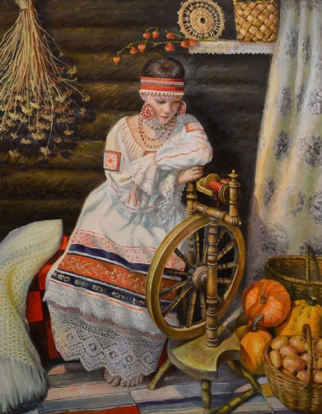 Пряхи с веретеном