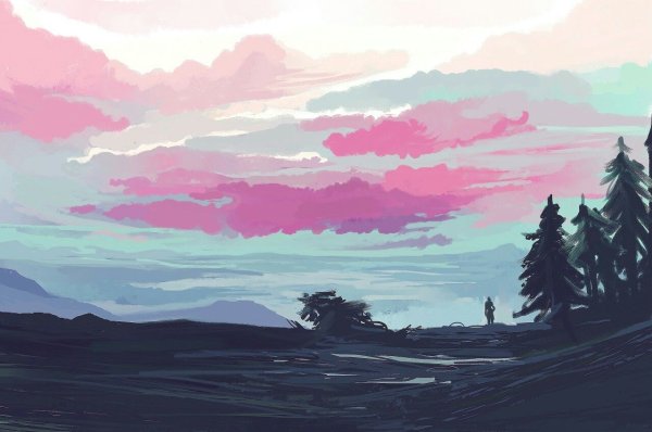 Пиксель арт пейзаж