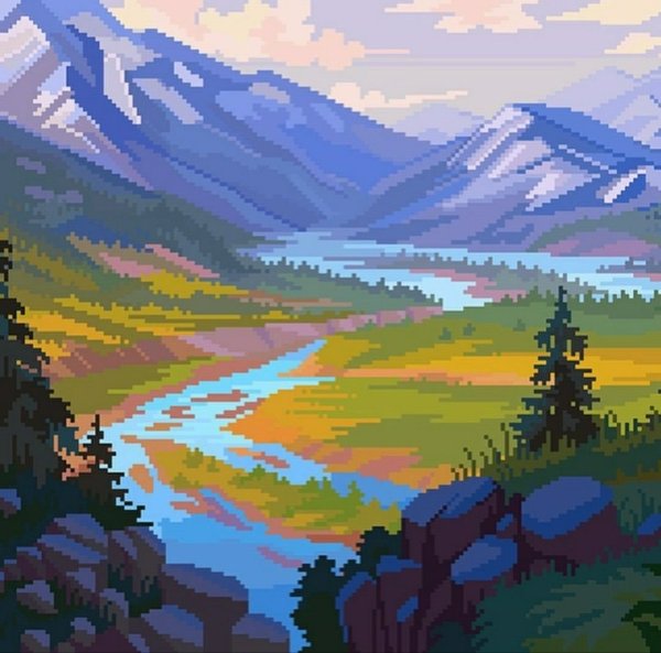 Звёздная ночь Ван Гог Pixel