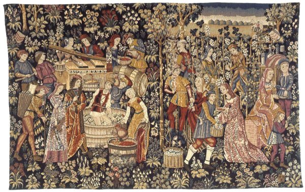 Французский гобелен Мильфлер 17 век