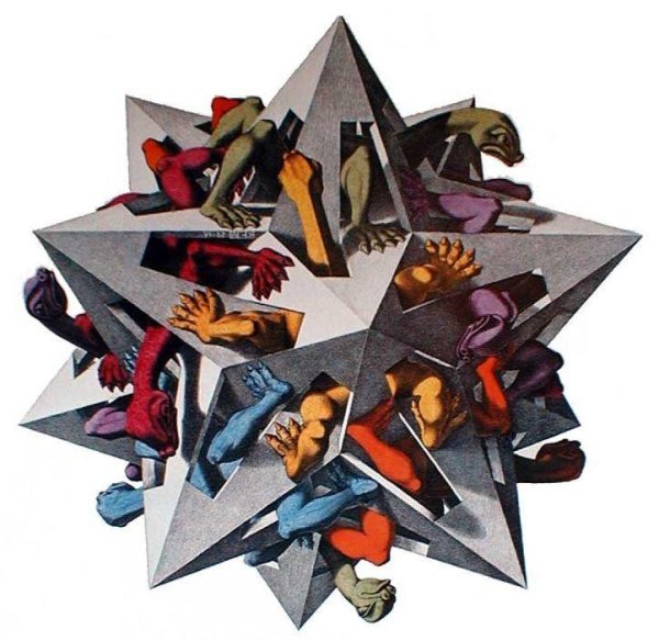 Художник Морица КОРНИЛИСА Эшера четыре тела