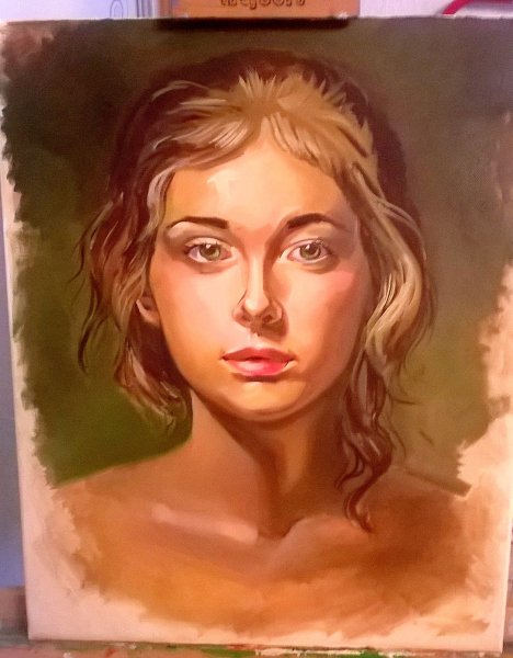 Портрет девушки маслом