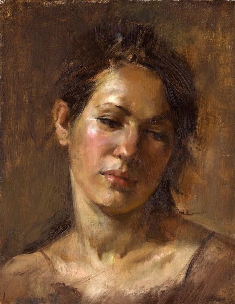 Академическая живопись портрет на контражур