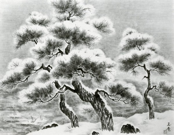 Китайская живопись сосна