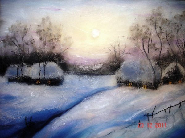 Виктория Конопляник картины из шерсти