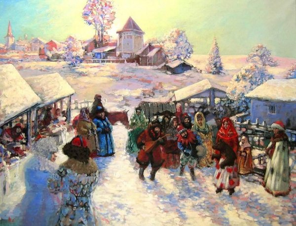 Кустодиев масленичное гуляние