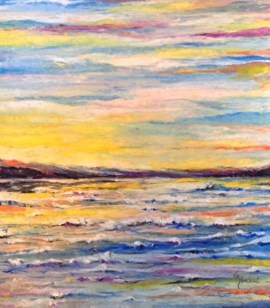 Море масляной пастелью