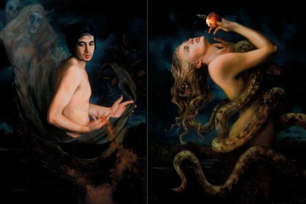 Адам ева и Лилит картина