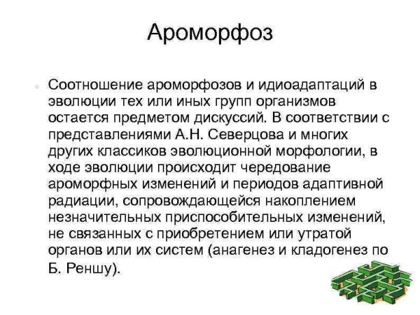 Основные ароморфозы в эволюции животных