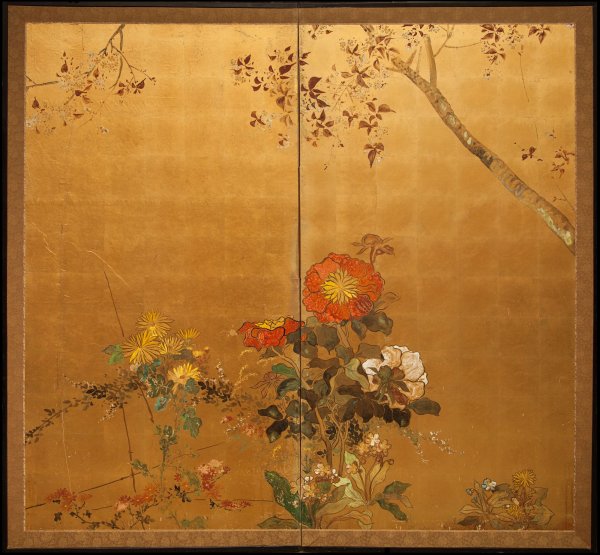 Японские золотые ширмы