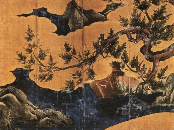 Японская живопись Кано Эйтоку