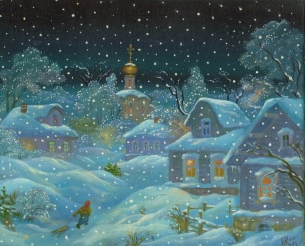 Новогодние картины маслом