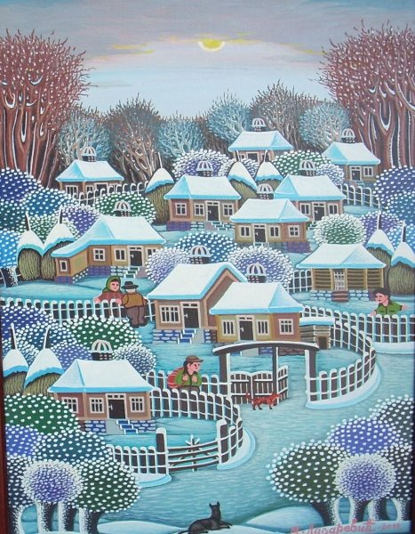 Милован Лазаревич художник зима