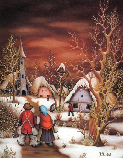 Рождество наивная живопись