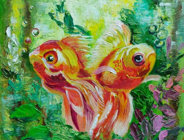 Интерьерная картина золотые рыбки