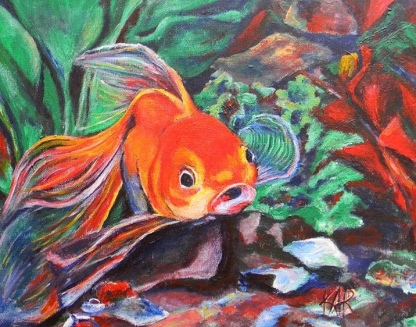 Аквариумная рыбка в живописи