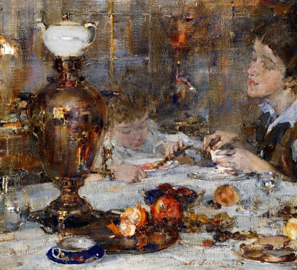 Фешин Николай Иванович чаепитие