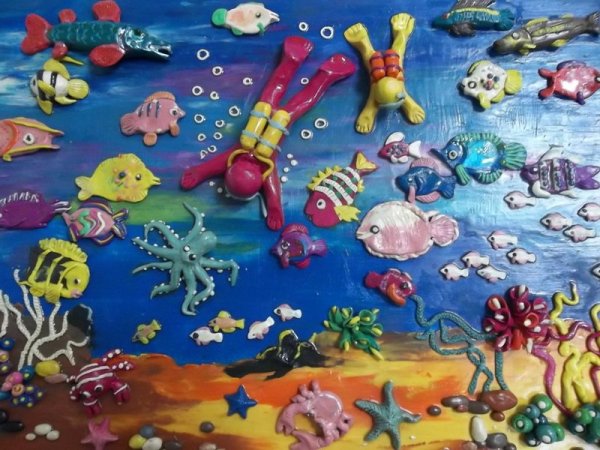 Пластилинография морские обитатели аквариум