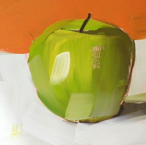 Этюд яблока гуашью Академическая живопись