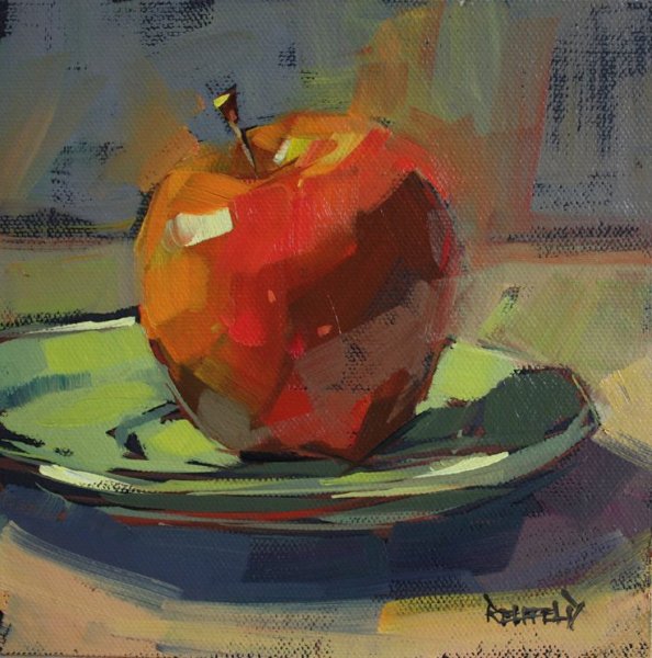 Этюд яблока гуашью Академическая живопись