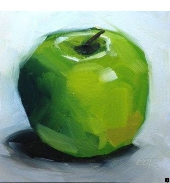 Этюд яблока гуашью Академическая живопись