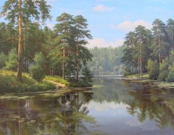 Художник Игорь Прищепа лес дорога