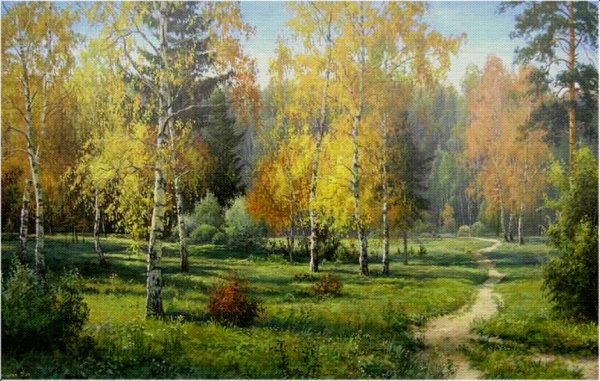 Художник Игорь Прищепа пейзаж Лесная река