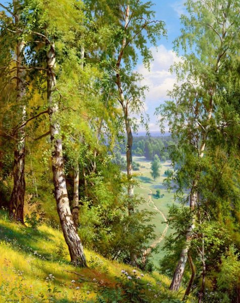 Пейзажи Игоря Прищепы Лесная река